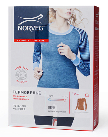 Термобелье футболка женская Norveg, серии Climate Control 11